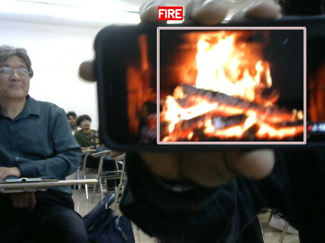 Live classroom demonstration of INFERNO's fire detection capabilities during testing and evaluation