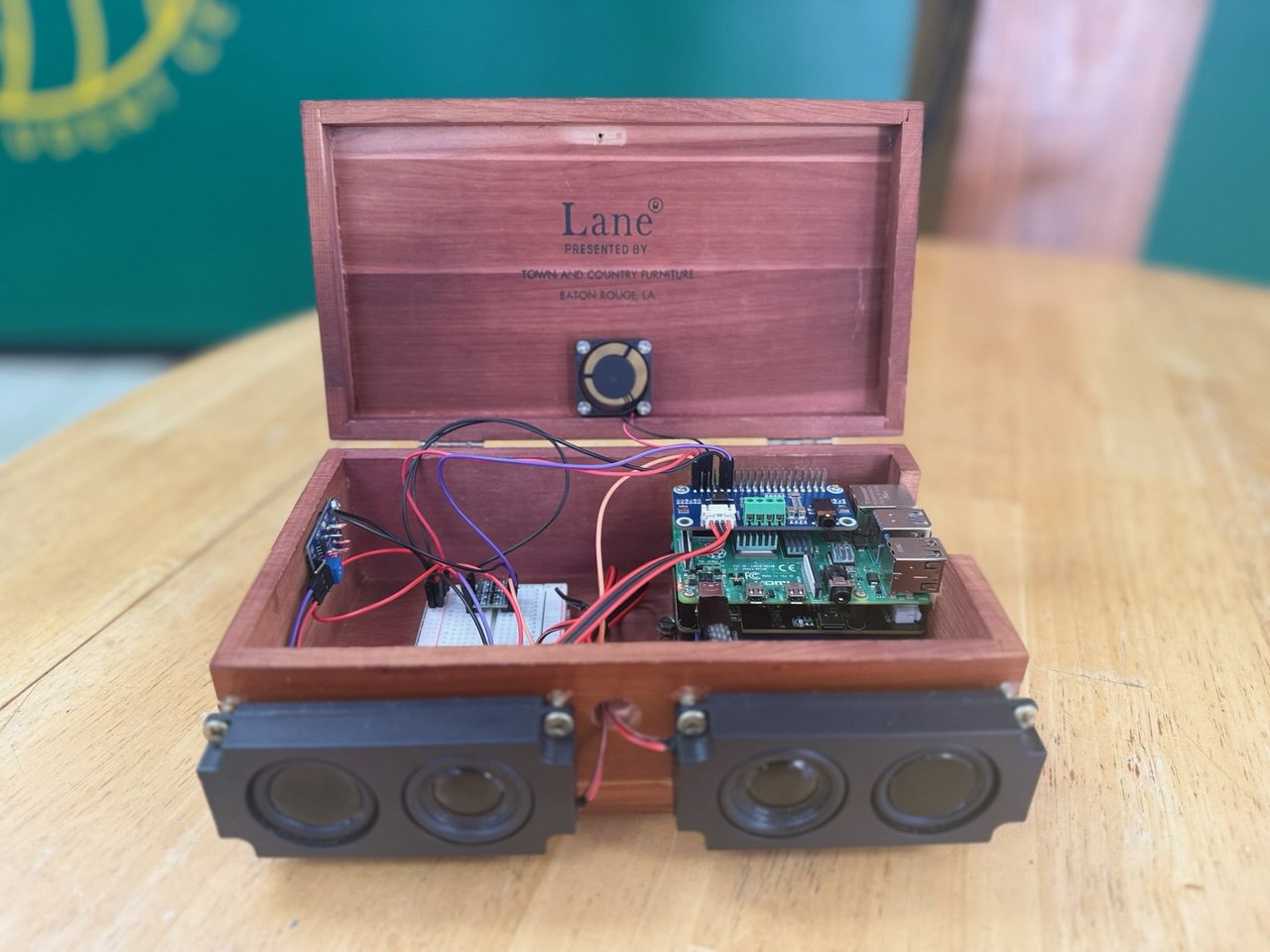Custom hardware enclosure for Raspberry Pi 4 and components with thermal management for continuous operation