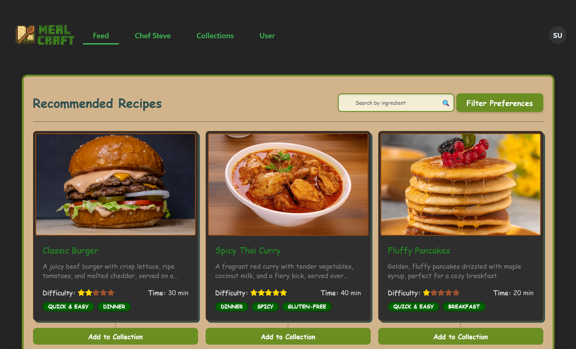 Meal Craft: Smart Meal Recommendation App