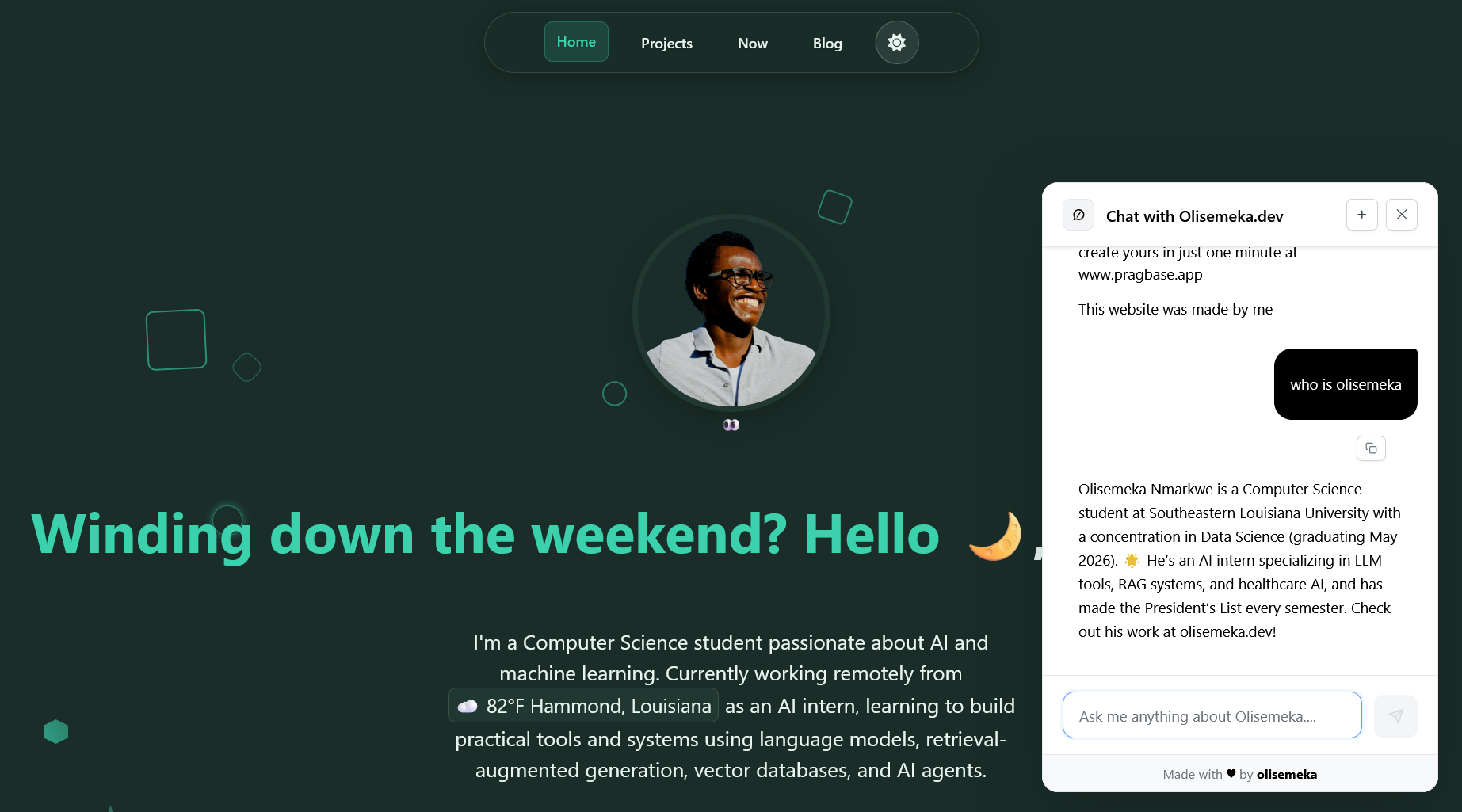 Expanded embed widget interface showing full chat functionality
